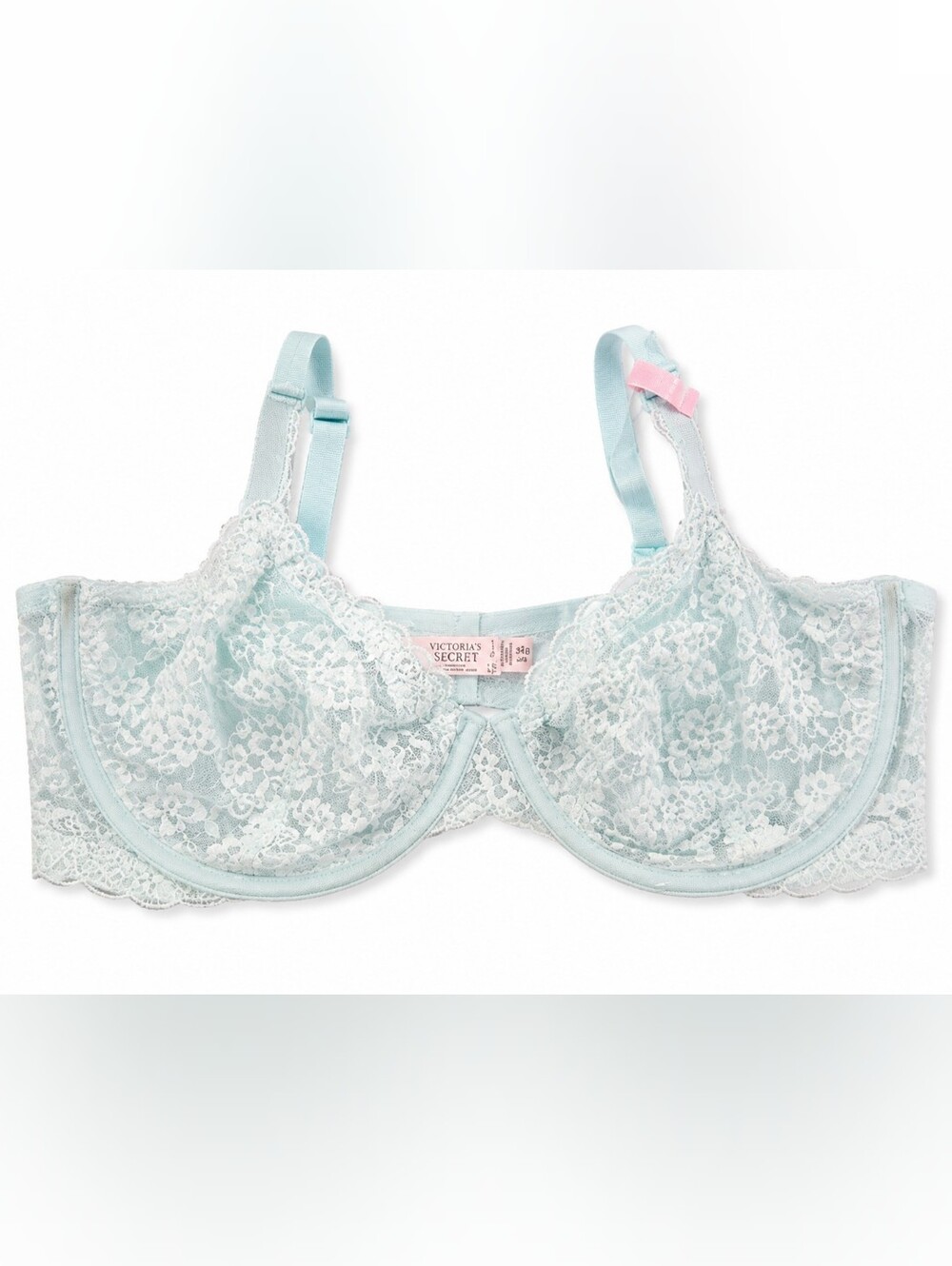 NWT!!! Victoria's Secret Mint Lace Unlined Demi Underwire Bra